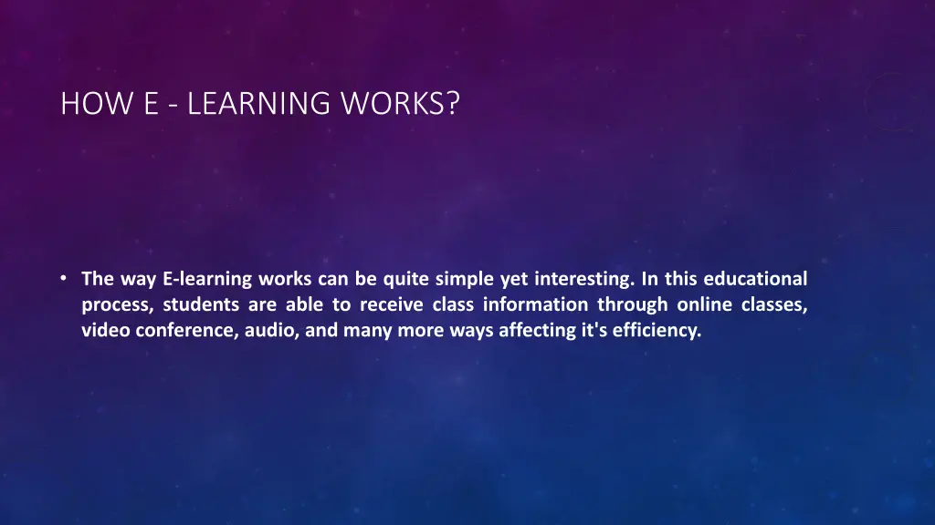 how e learning works