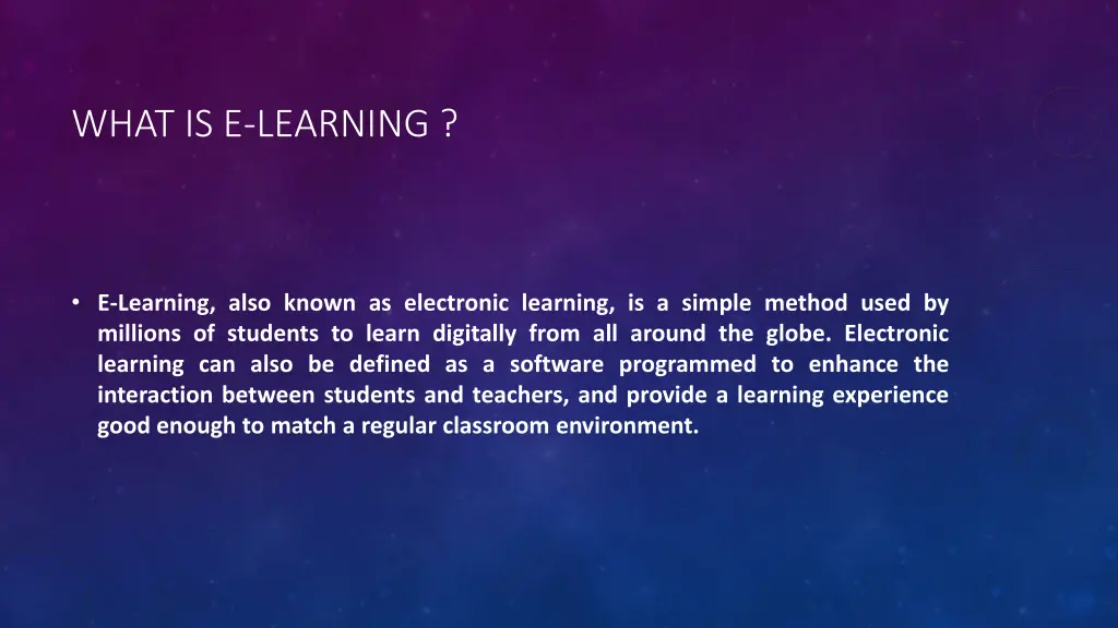 what is e learning