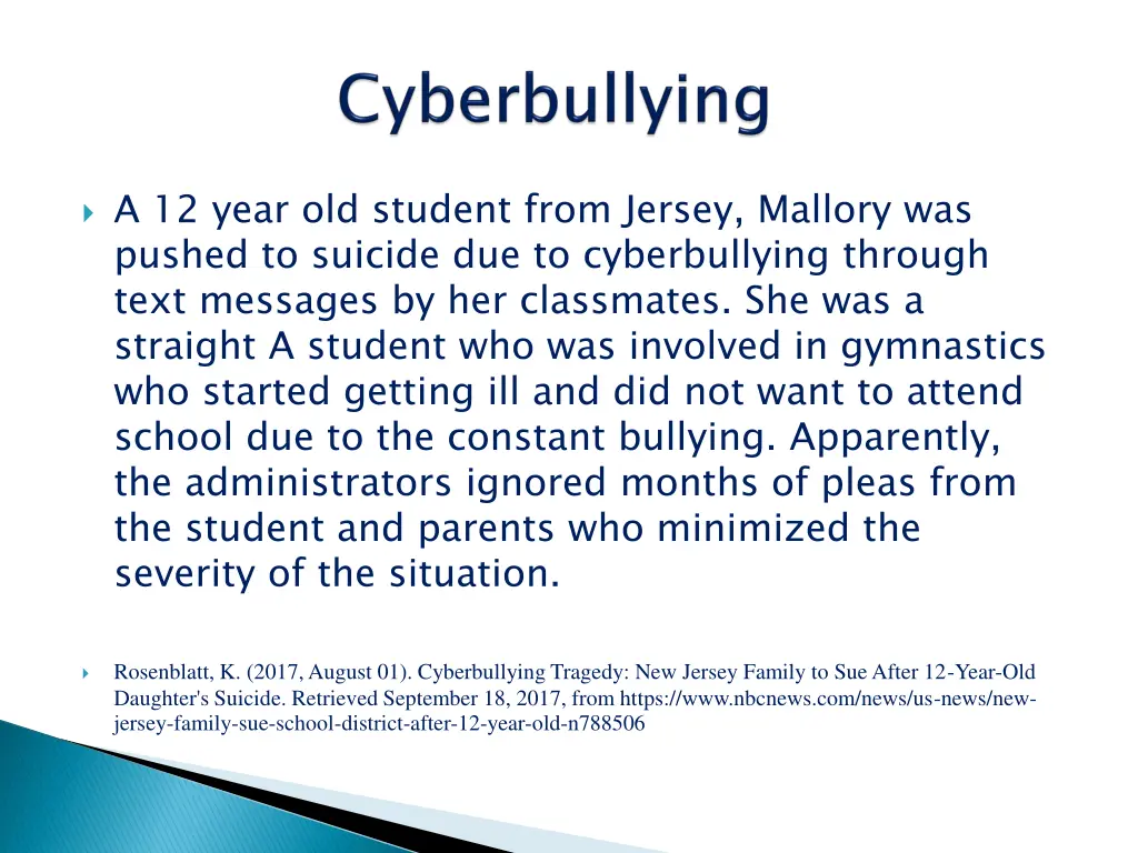 a 12 year old student from jersey mallory