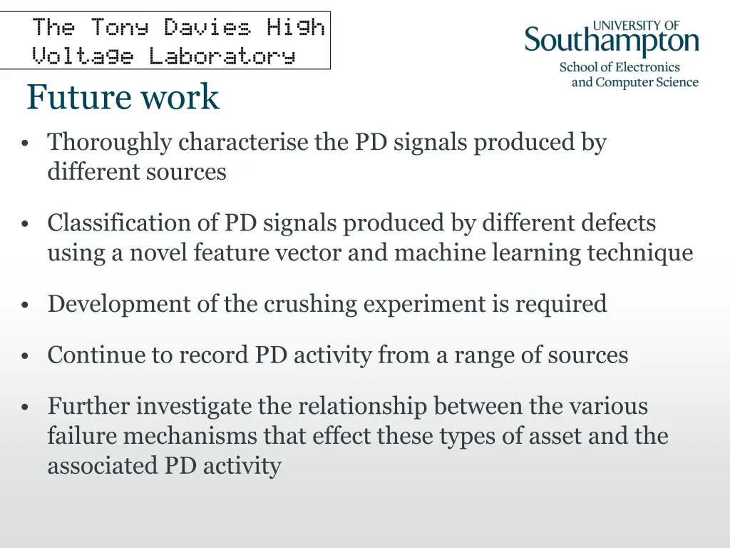 future work thoroughly characterise