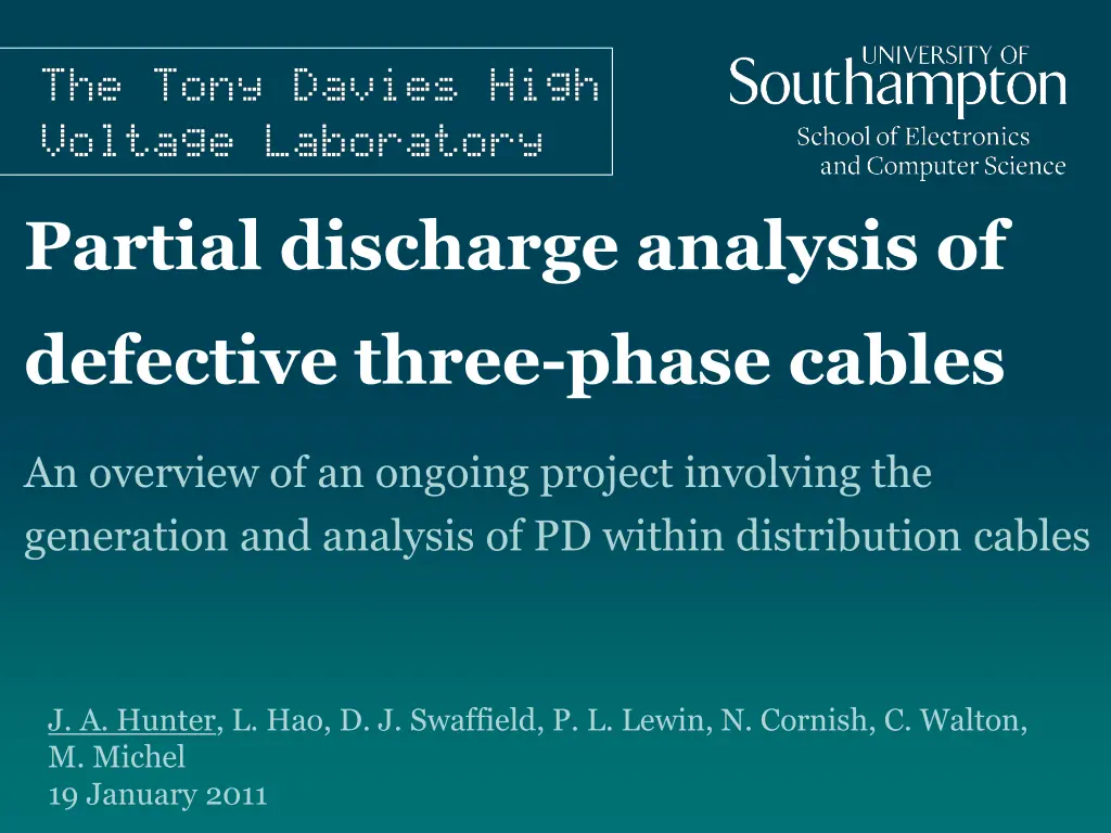 partial discharge analysis of