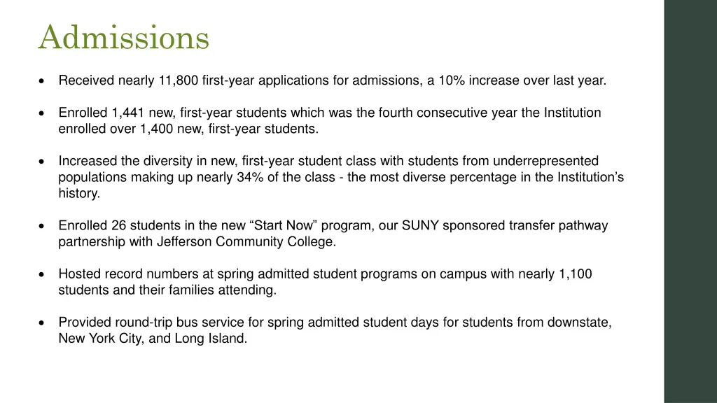 admissions