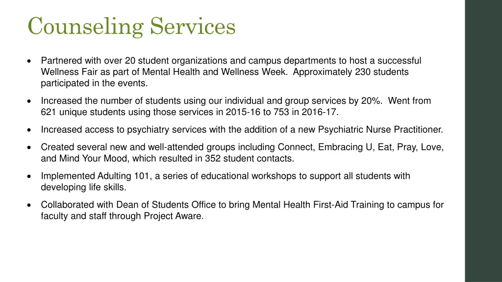 counseling services