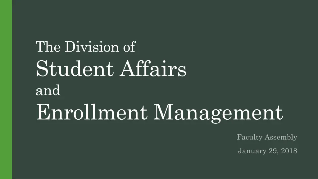 the division of student affairs and enrollment