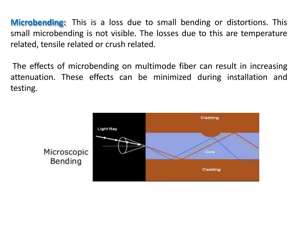 microbending this is a loss due to small bending