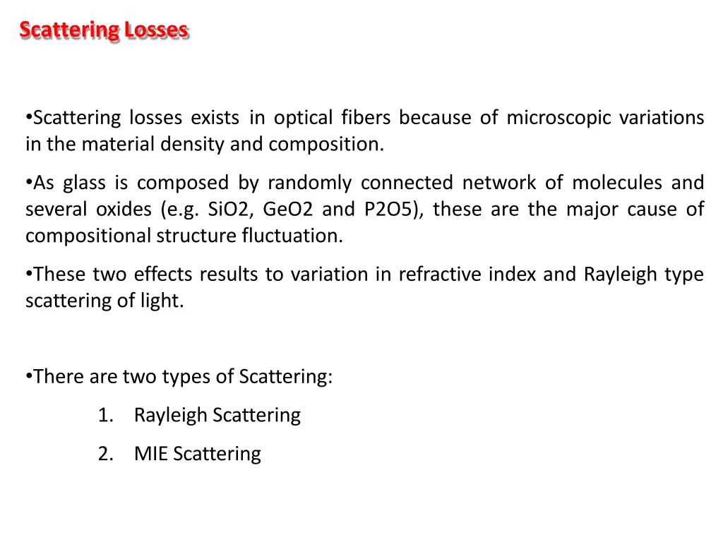 scatteringlosses