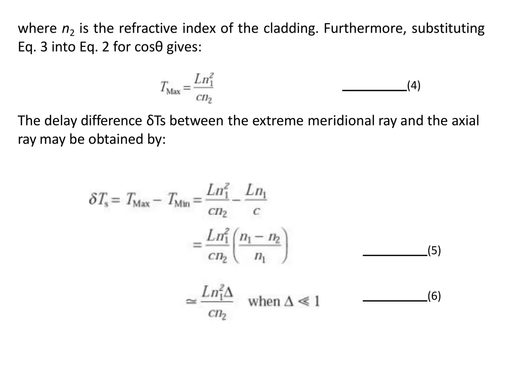where n 2 is the refractive index of the cladding