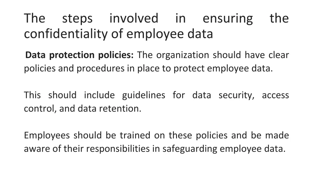 the confidentiality of employee data 1