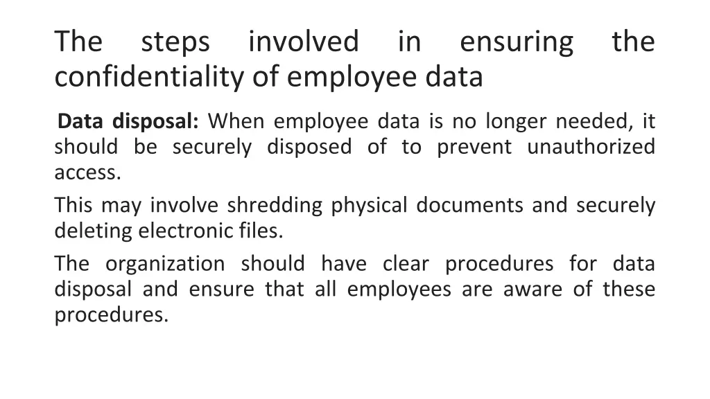the confidentiality of employee data 2