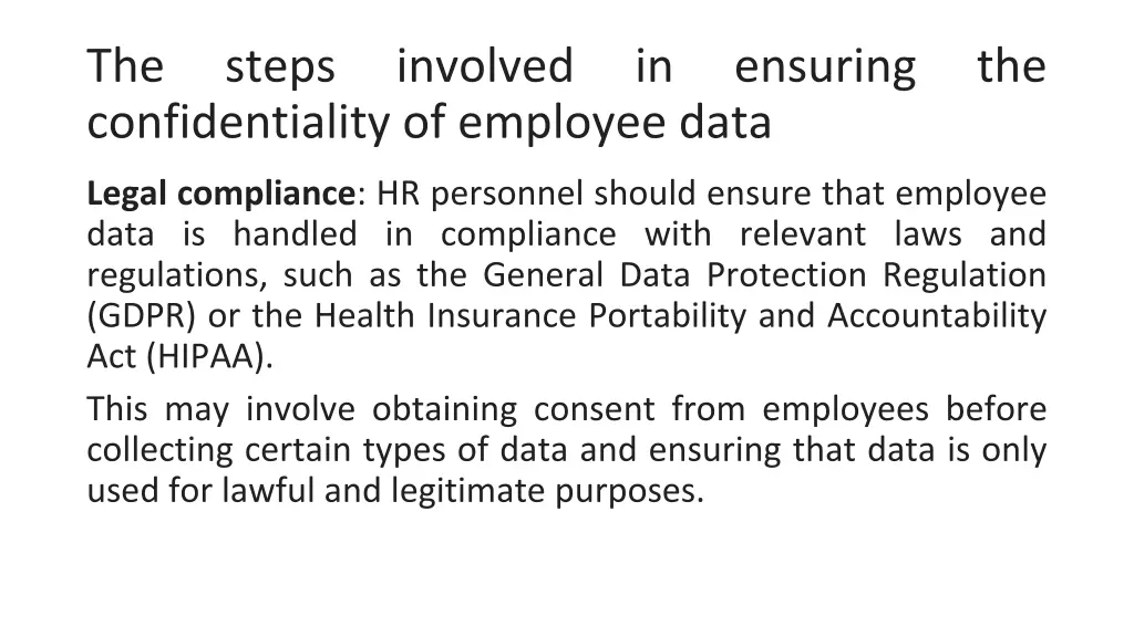 the confidentiality of employee data 3