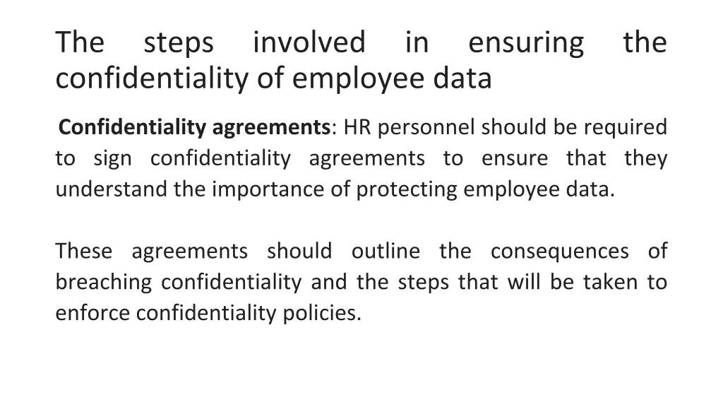 the confidentiality of employee data