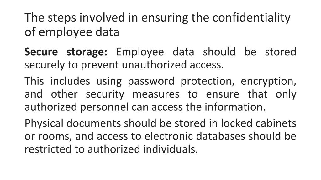 the steps involved in ensuring 1