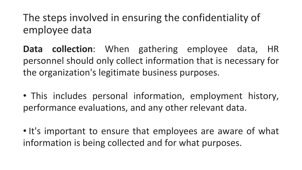 the steps involved in ensuring