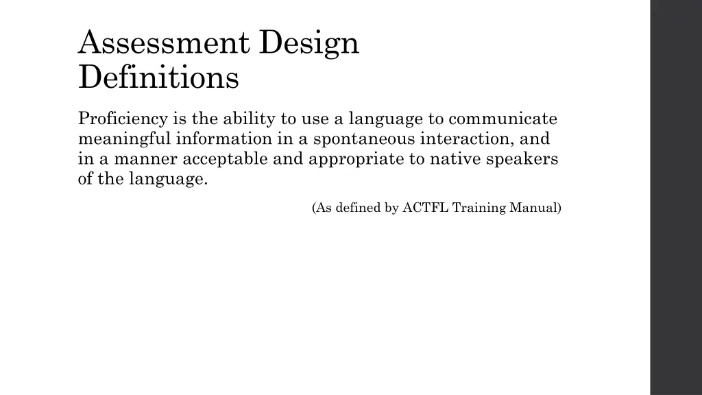 assessment design definitions