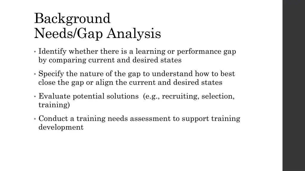 background needs gap analysis