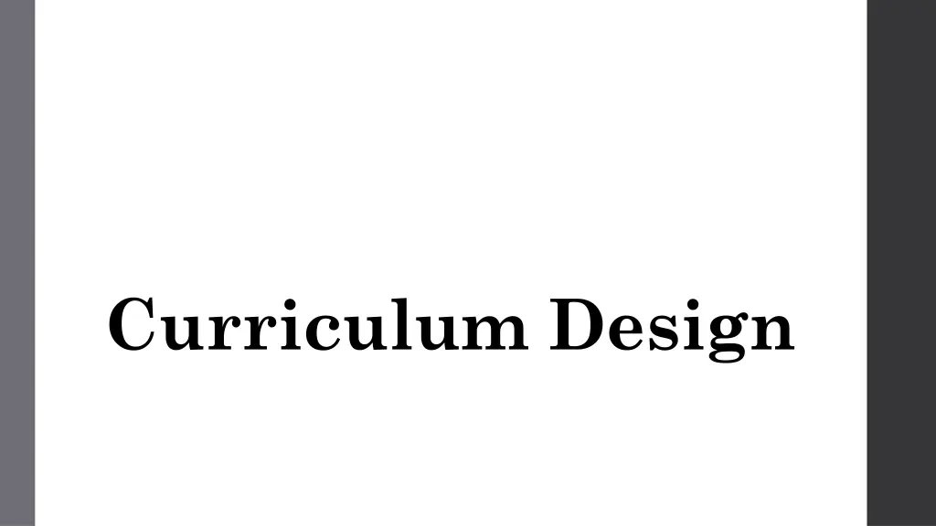 curriculum design