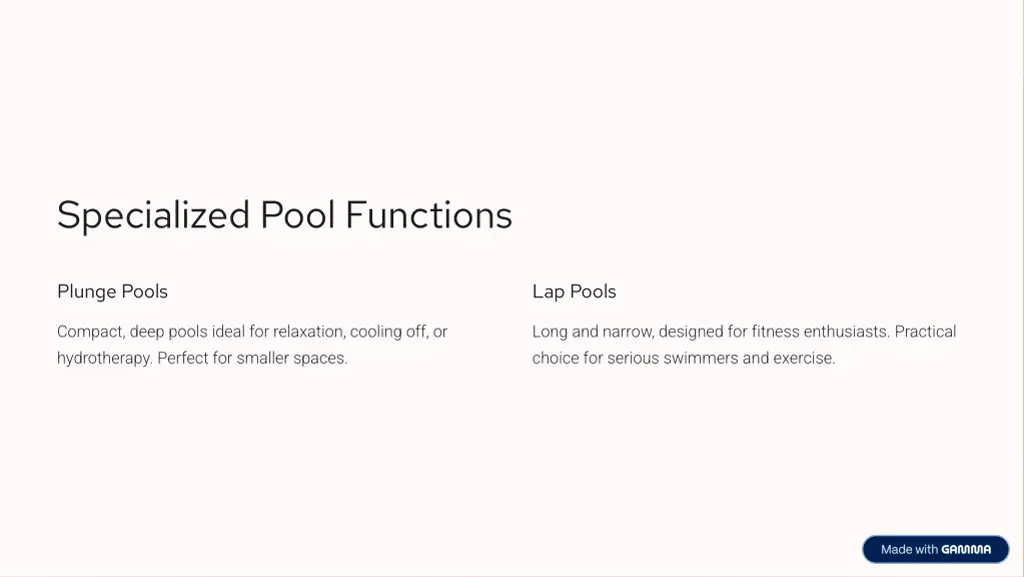 specialized pool functions