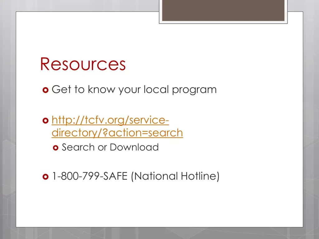 resources