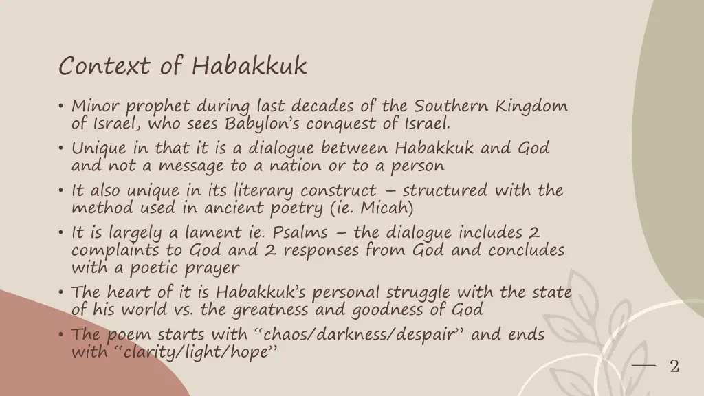 context of habakkuk minor prophet during last