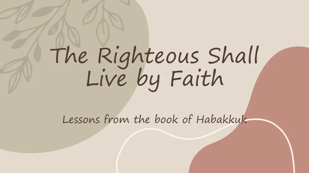 the righteous shall live by faith