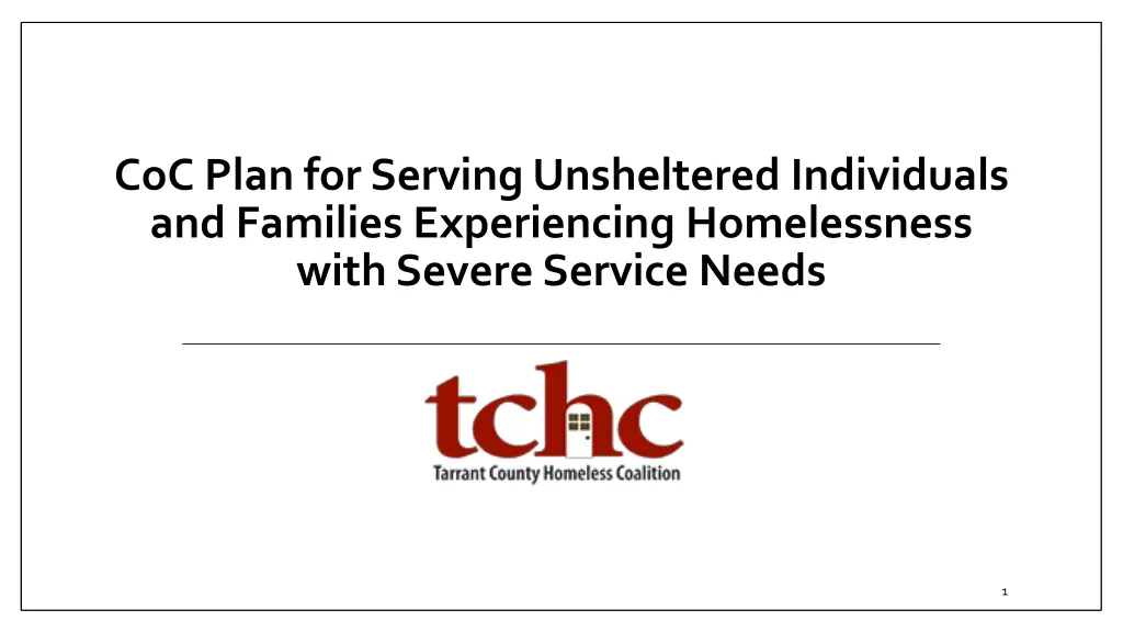 coc plan for serving unsheltered individuals