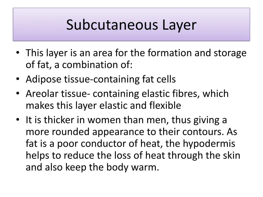 subcutaneous layer