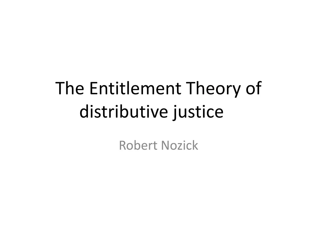 the entitlement theory of distributive justice