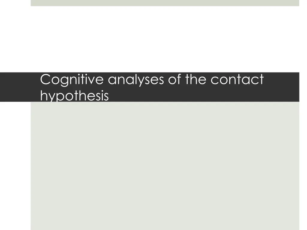 cognitive analyses of the contact hypothesis