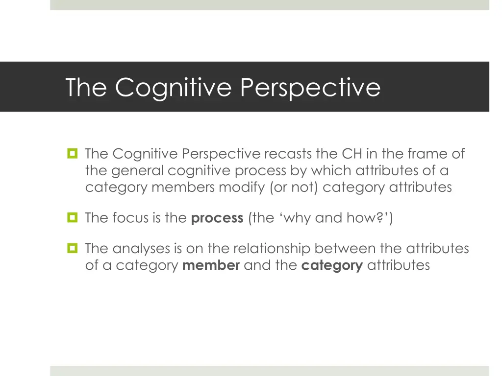 the cognitive perspective 1