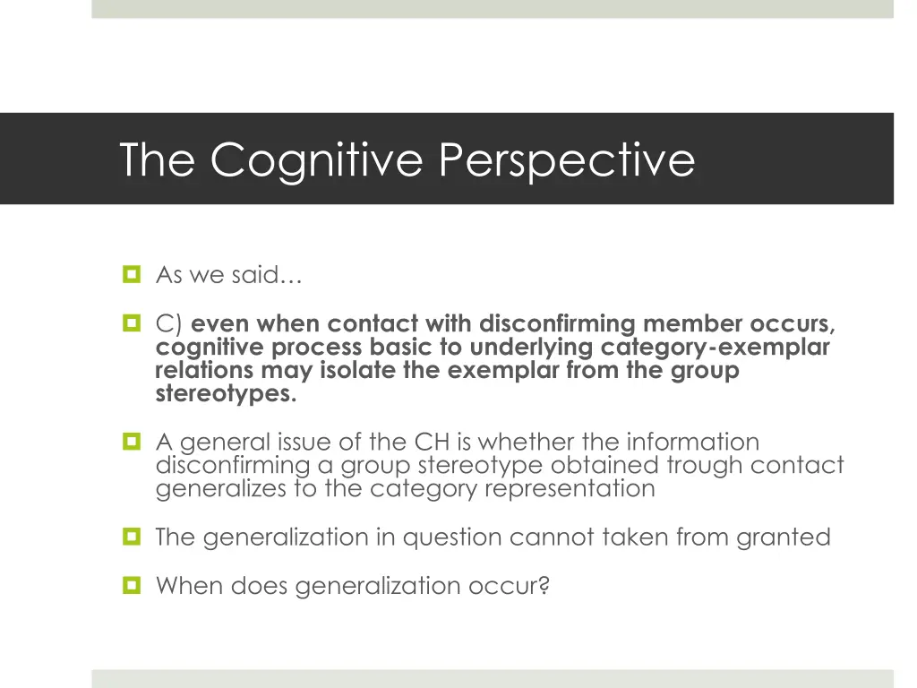 the cognitive perspective 12