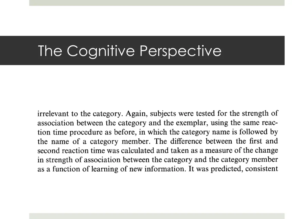 the cognitive perspective 45