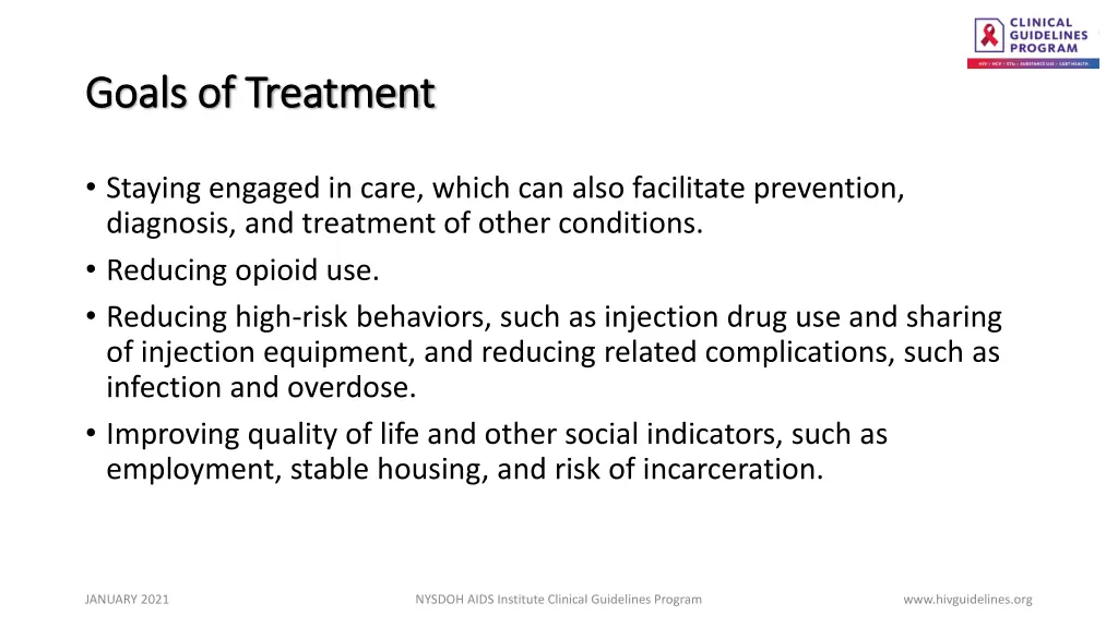 goals of treatment goals of treatment