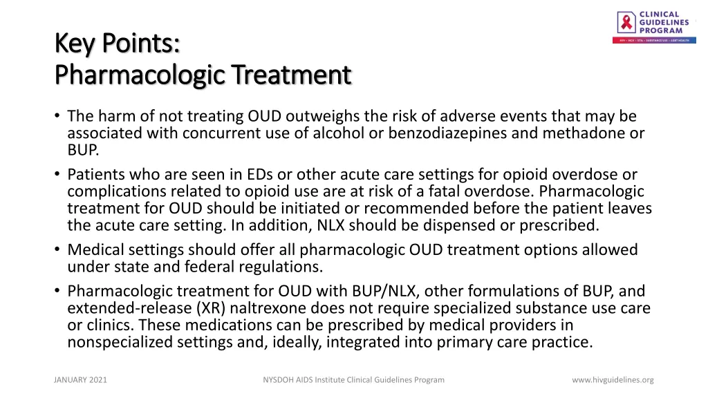 key points key points pharmacologic treatment
