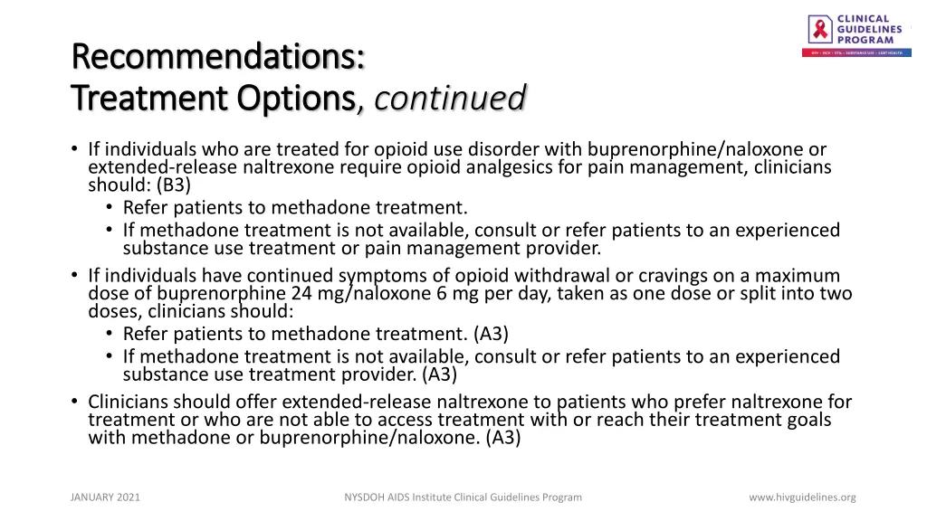recommendations recommendations treatment options 1
