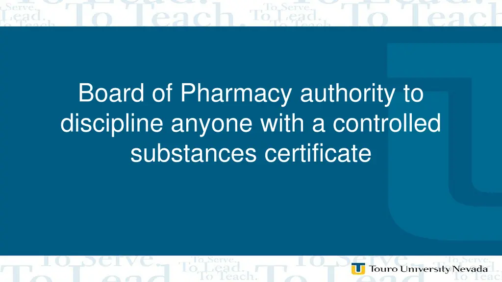board of pharmacy authority to discipline anyone