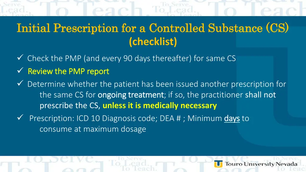 initial prescription for a controlled substance
