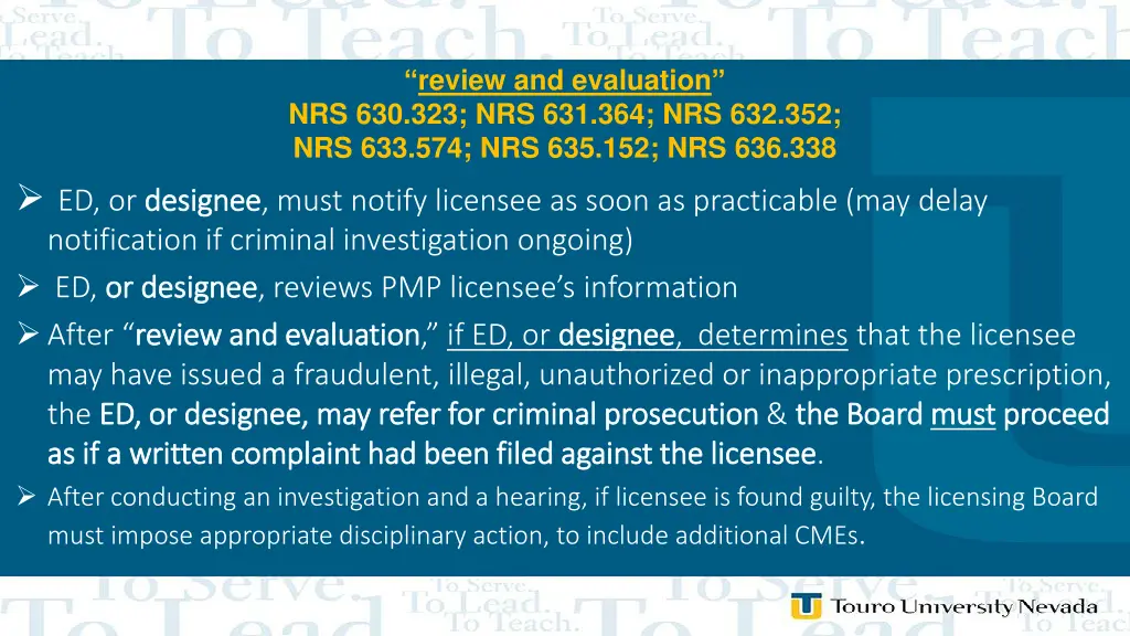 review and evaluation