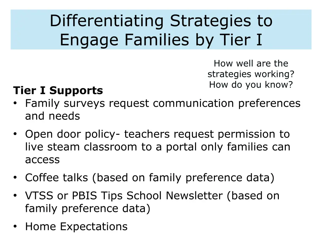 differentiating strategies to engage families