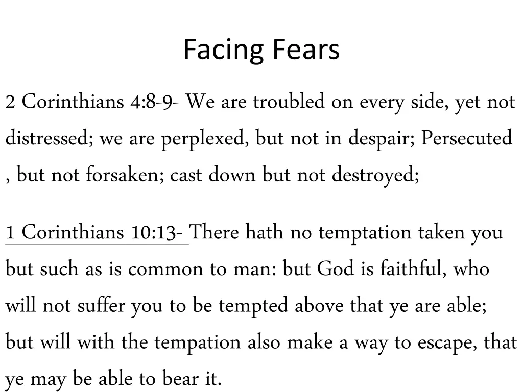 facing fears