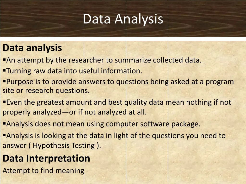 data analysis