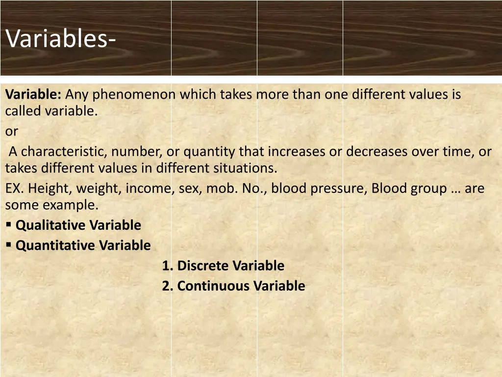 variables