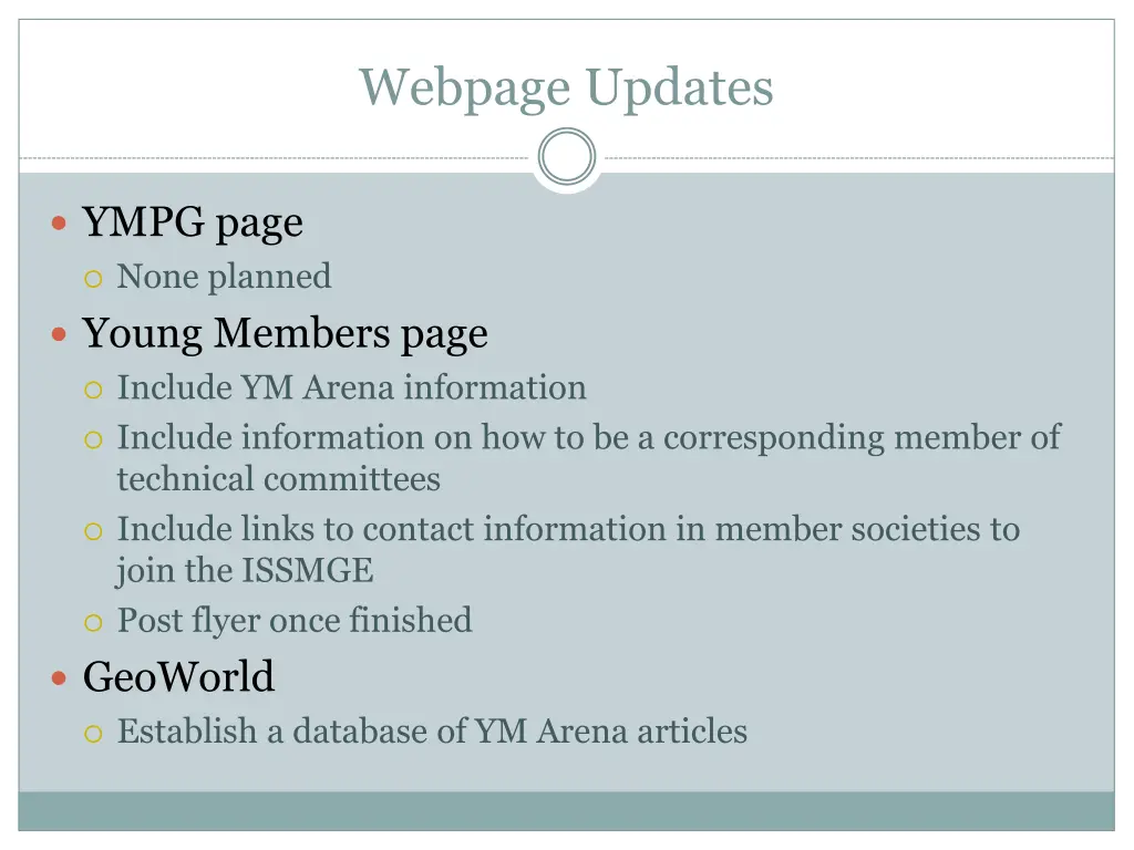 webpage updates