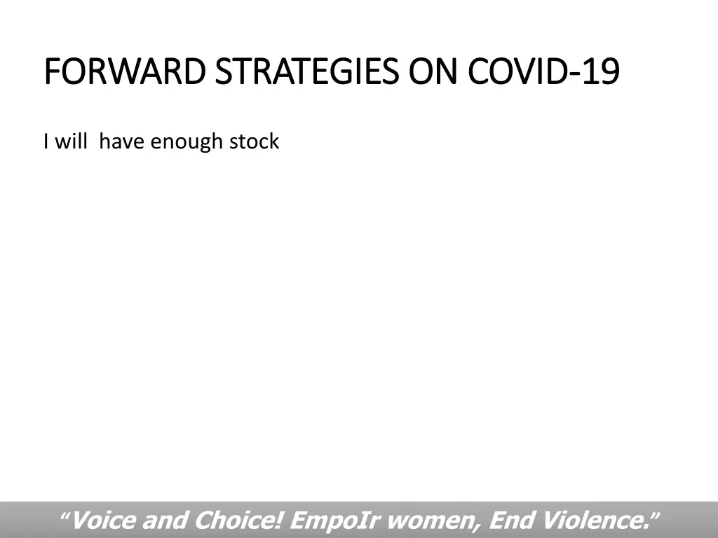 forward strategies on covid forward strategies
