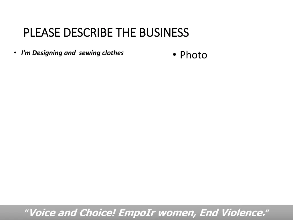 please describe the business please describe