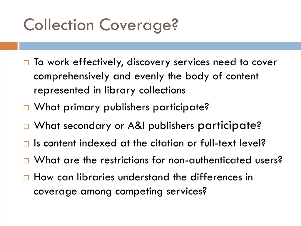 collection coverage