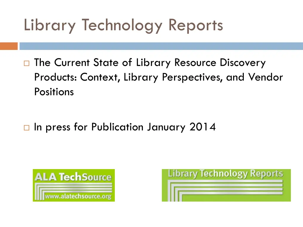 library technology reports