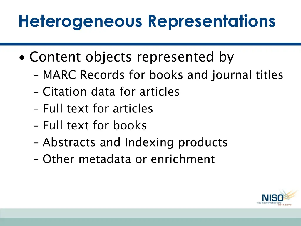 heterogeneous representations