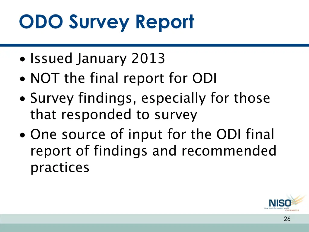 odo survey report
