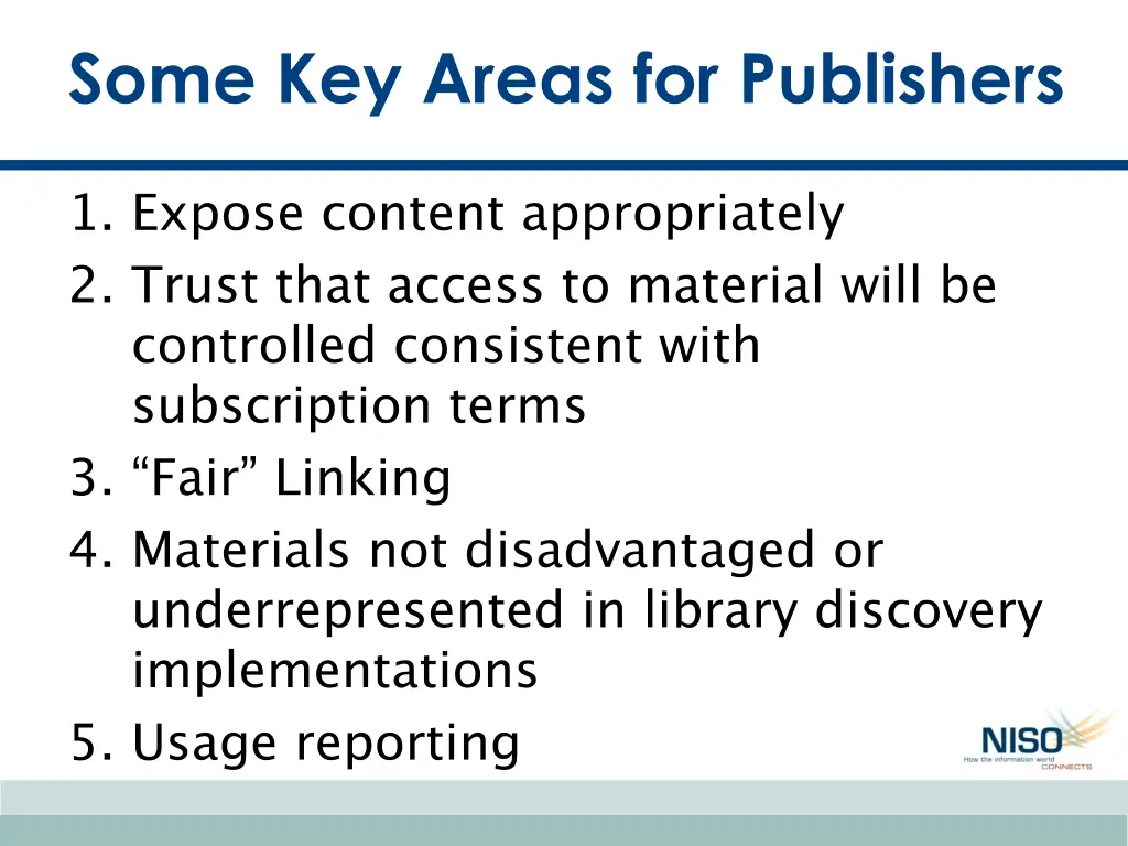 some key areas for publishers