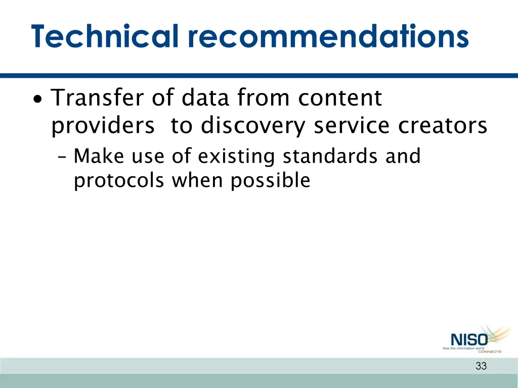 technical recommendations